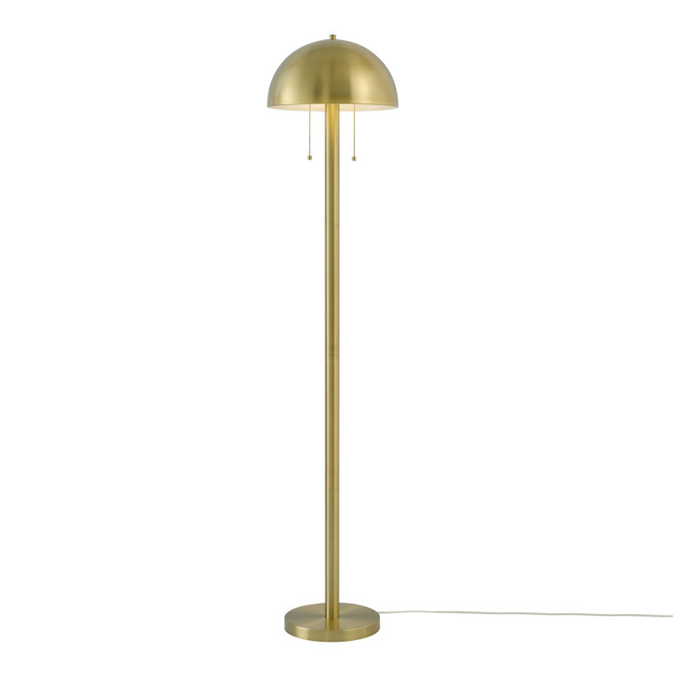 Novogratz x Globe Electric 2-Light Matte Brass Floor Lamp, Double